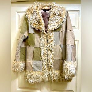 70s style patchwork pea coat